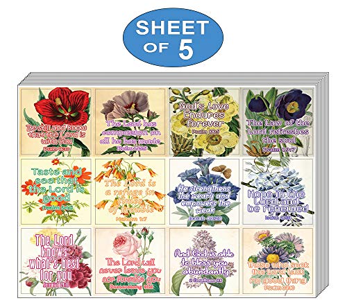 Christian Stickers for Women Series 5 (5-Sheet) - Great Variety Colorful Stickers