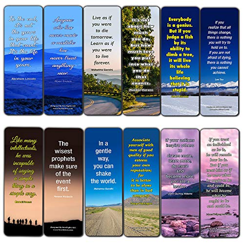 Inspirational Quotes Bookmarks Cards Series 4 (12-Pack)