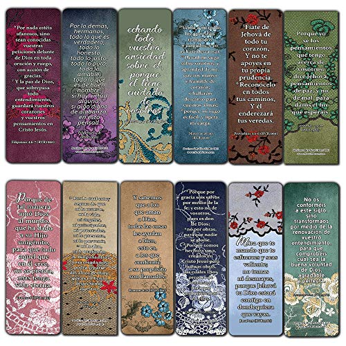 Spanish Vintage Favorite Scriptures Bookmarks for Women (60-Pack) - Great Giveaways for Ministries and Sunday Schools