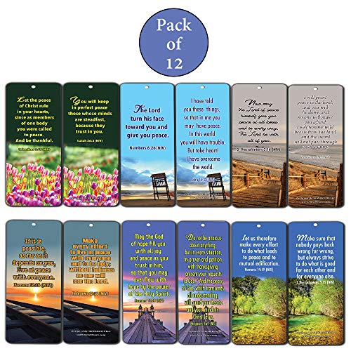 New Inspirational Bible Verses Bookmarks (Peace)