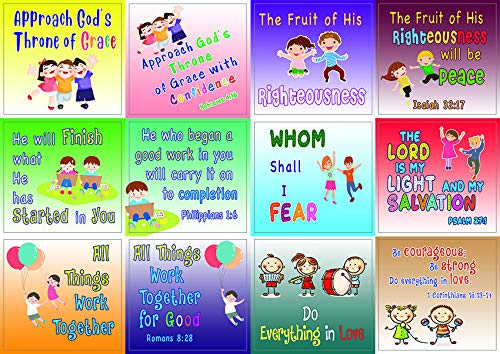 Confidence Building Scriptures Stickers for Kids (5-Sheet) - Great Variety Colorful Stickers