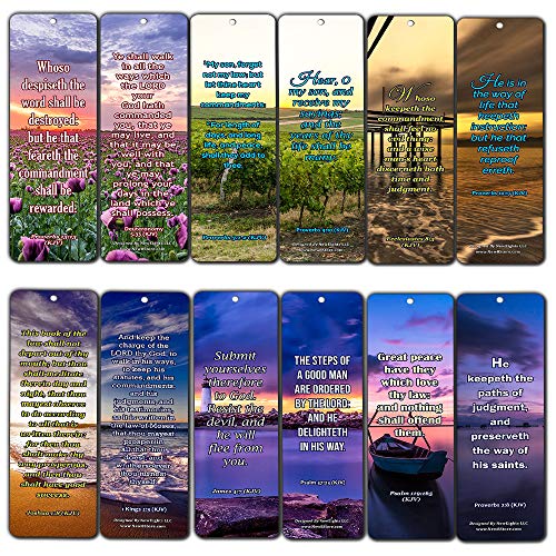 KJV Scriptures Bookmarks - Rewards for Obeying God (60-Pack) - Perfect Gift Idea for Friends and Loved Ones