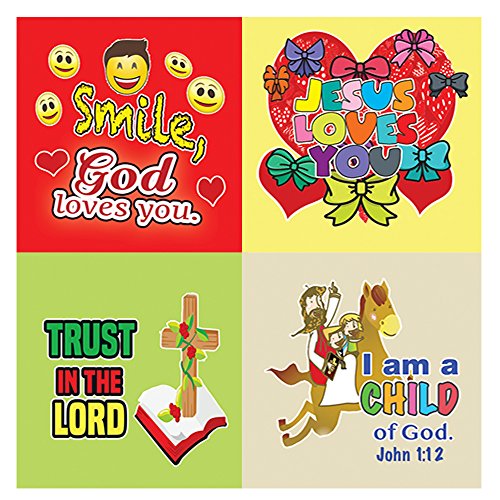 Christian Stickers - Smile, God Loves You - (20 Sheets) - Perfect Give Away For Children Ministries