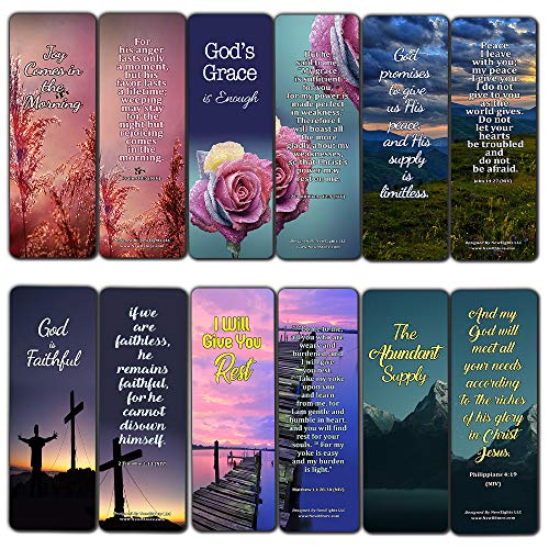 Bible Verses Bookmarks for When Your Faith Is Feeble (60-Pack) - VBS Sunday School Easter Baptism Thanksgiving Christmas Rewards Encouragement Gift