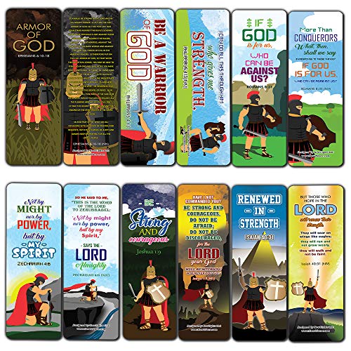 Armor of God Bookmarks (60-Pack) - Stocking Stuffers for Men & Women - Bible Study Church Supplies Teacher Classroom Incentives Gift