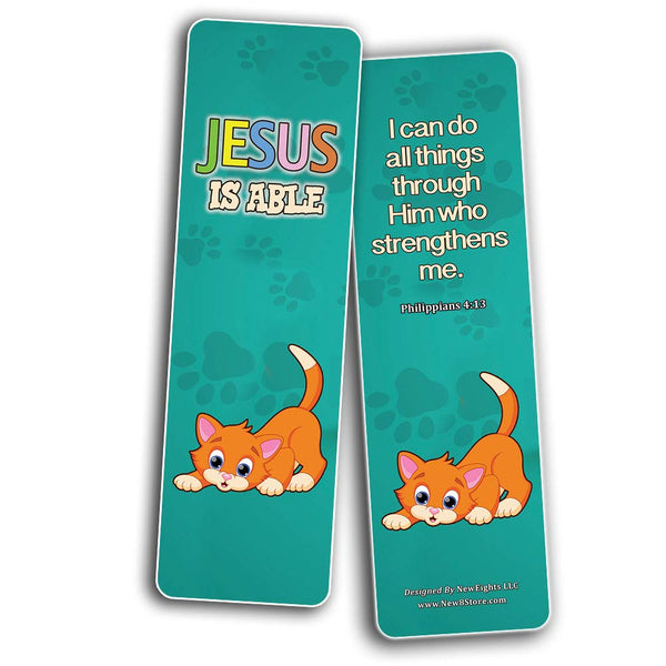 Encouraging Bible Verses Bookmarks for Kids - Animal Series 1