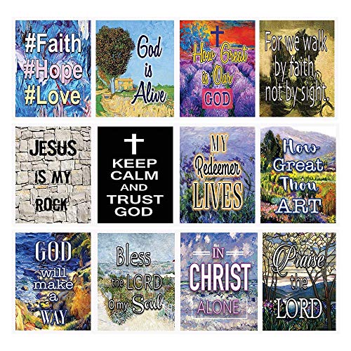 Christian Bible Verses Scriptures Quotes Stickers (10 Sheets) - for Journal Planner Sticky Notes Scrapbooking Party Favors Decor - for Adults Men Women Kids