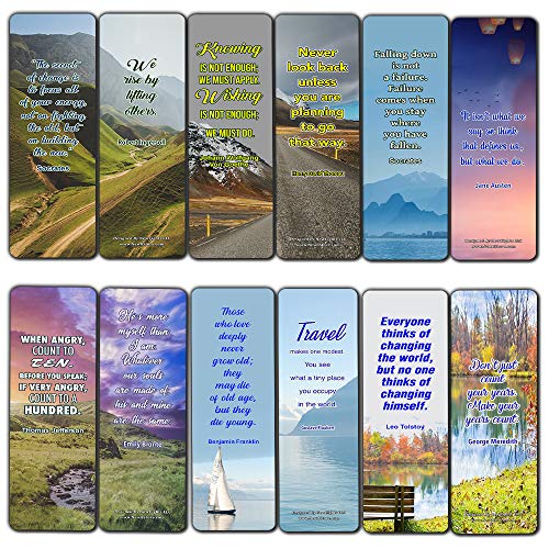 Inspirational Quotes Bookmarks Cards Series 3 (12-Pack)