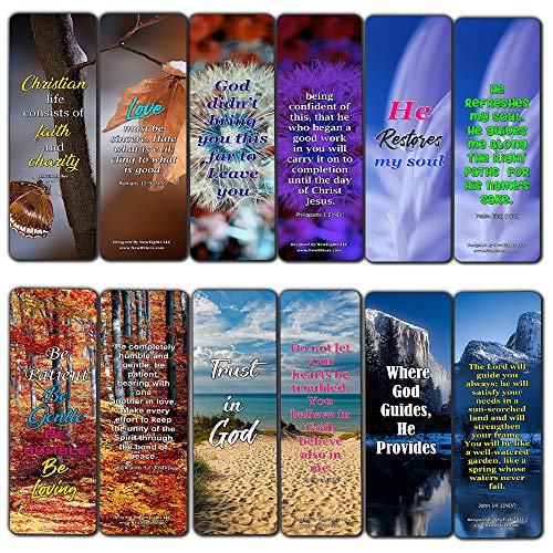 Inspirational Quotes About Christian Life Bookmarks (60-Pack) - Perfect Gift away for Sunday School and Ministries