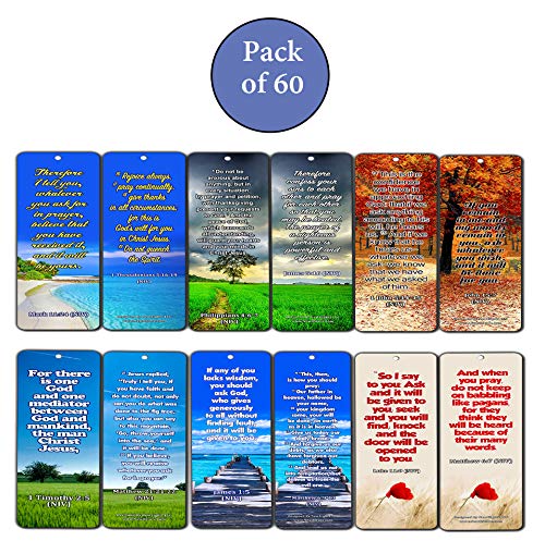 Bible Texts to Strengthen Prayer Life Bookmarks (60-Pack)