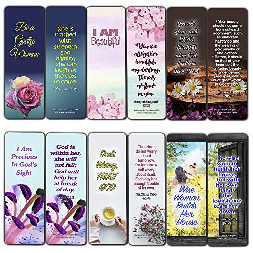 Devotional Bible Verses for Women Bookmarks (30 Pack) - Handy Life Changing Bible Texts and Quotes That Are Very Uplifting Perfect for Daily Devotional for Women