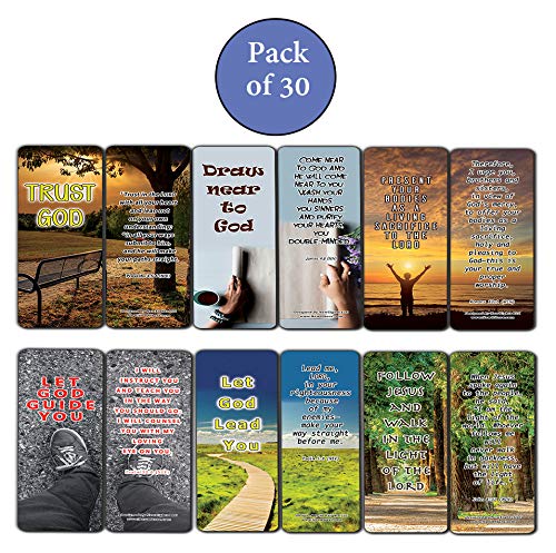 Bible Verses on Surrender to God Bookmarks (30-Pack) - Handy Reminder About Surrendering to God