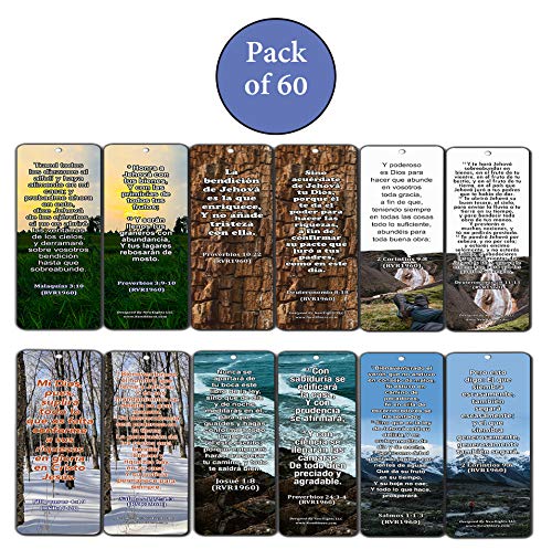 Spanish Religious Bookmarks - Bible Verses About Financial Blessings
