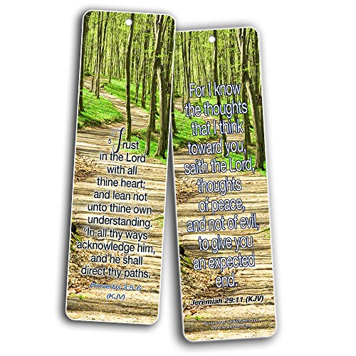 Most Highlighted Bible Verses Bookmarks Cards Bulk Set - KJV Version (12-Pack)- Religious Christian Inspirational Gifts to Encourage Men Women Boys Girls - Bible Study Sunday School War Room Decor