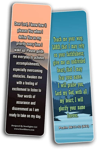 Popular Prayers and Bible Scriptures on Morning Prayers Bookmarks - 12 Pack