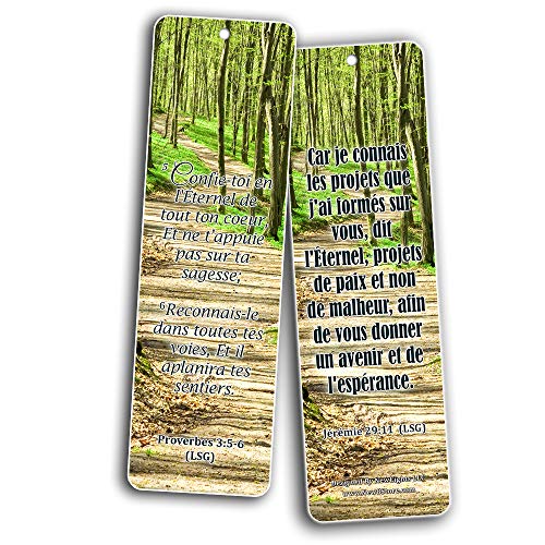 French Wisdom Bible Verse Bookmarks (60-Pack) - Perfect Way to Improve French Language Using A Collection of French Bible Verses About Wisdom