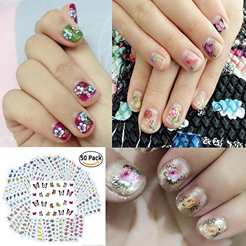 New8Beauty Nail Art Stickers Decals (50-Pack)