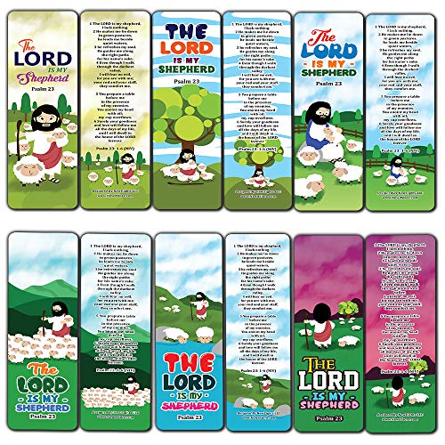 Psalm 23 The Lord is My Shepherd Bookmaks (30-Pack) - Stocking Stuffers for Boys Girls - Children Ministry Bible Study Church Supplies Teacher Classroom Incentives Gift