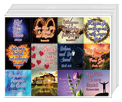 Christian Love You 3000 Stickers (5 Sheets) - Variety of Christian Stickers