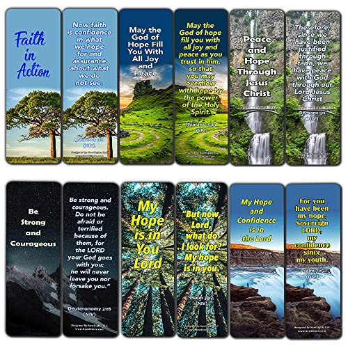 Bible Verses Bookmarks About Hope: Staying Positive In The Midst of Hardship (60 Pack) - Perfect Giftaway for Sunday School and Ministries