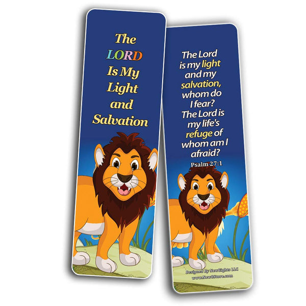 Encouraging Bible Verses Bookmarks for Kids - Animal Series 1