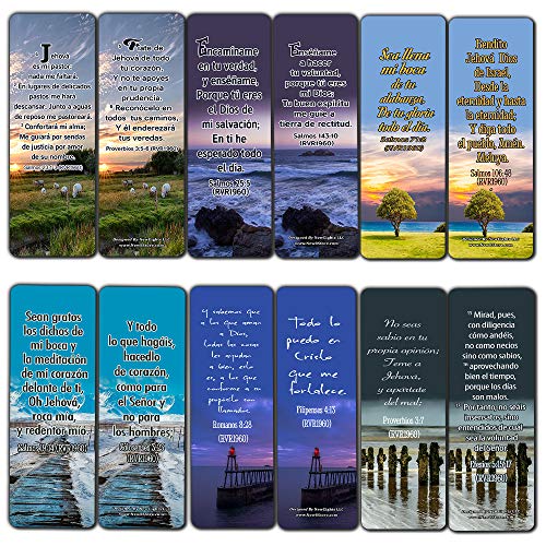 Spanish Powerful Bible Verses to Live by Bookmarks (RVR1960) (60-Pack) - Perfect Gift Idea for Friends and Loved Ones
