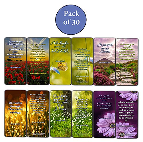 Bible Verses About Trusting God Bookmarks (30 Pack) - Handy Reminder About Develop Trust in God Spanish Bible - Church Supplies Teacher Classroom Incentive Gifts