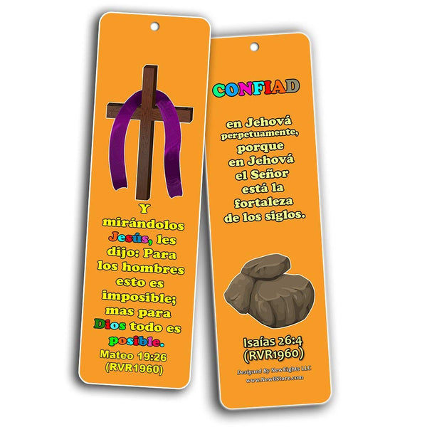 Spanish Powerful God Memory Verse Bookmarks