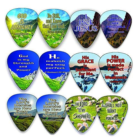 Christian Guitar Picks - Almighty God (12-Pack)