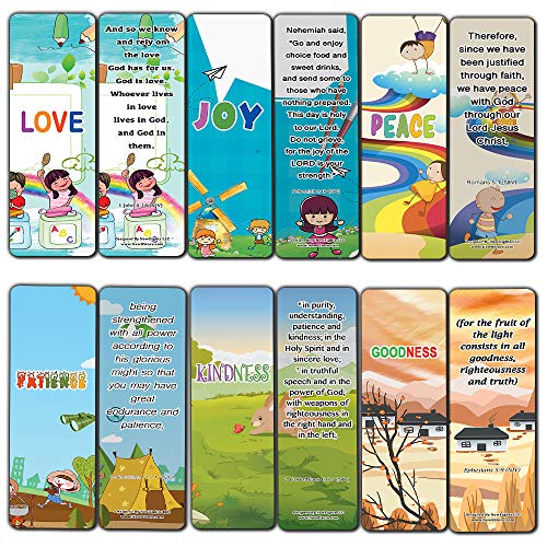 NewEights Christian Learning For Kids: Developing Character Bookmarks Series 1 (60-Pack)