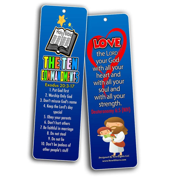 Ten Commandments Memory Verses Bookmarks for Kids