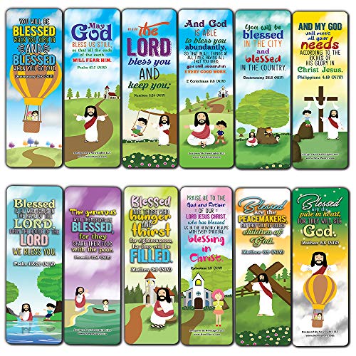God's Blessing Christian Living Bookmarks (30-Pack) - Stocking Stuffers for Boys Girls - Children Ministry Bible Study Church Supplies Teacher Classroom Incentives Gift