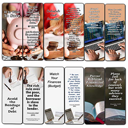 Christian Bookmarks for Biblical Financial Principles Series 4 (30 Pack) - Biblical Principles About Financial Freedom
