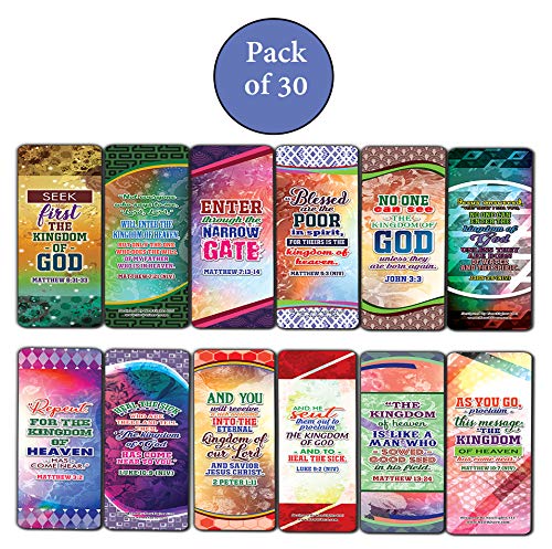 Enter to the Kingdom of God Bible Verses Bookmarks Cards (30-Pack) - Stocking Stuffers for Boys Girls - Children Ministry Bible Study Church Supplies Teacher Classroom Incentives Gift