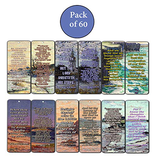 SCRIPTURES BOOKMARKS TO ENCOURAGE MEN AND WOMEN (KJV) (60-Pack) - Compilation of Motivational Bible Verses