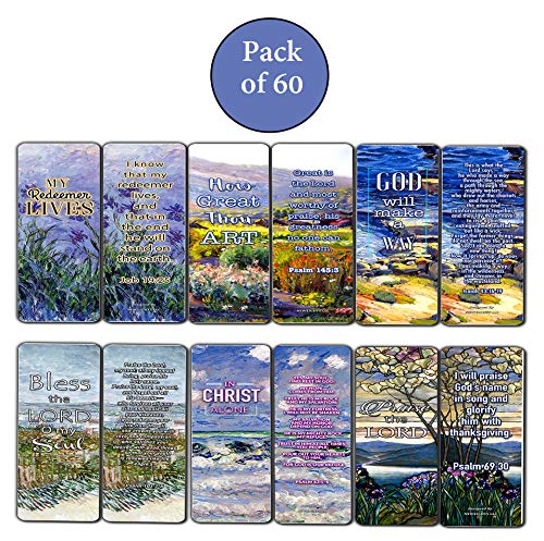 Bible Verses Scriptures Bookmarks Cards - In Christ Alone (60 Pack) - Christian Encouragement Gifts for Men Women Teens Kids - Stocking Stuffers Birthday Baptism Ministry