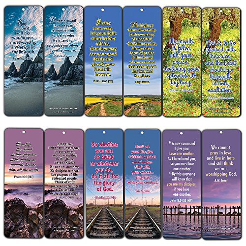 Worship Bible Verses Bookmarks (60-Pack)