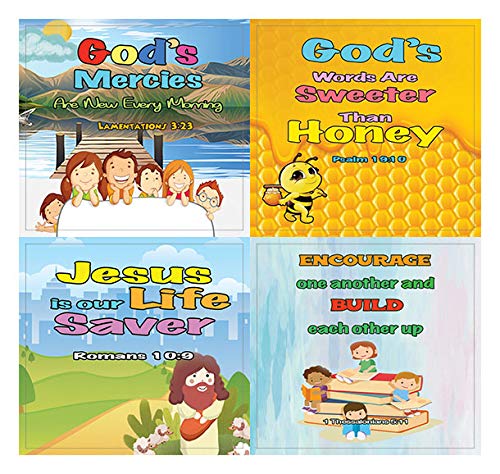 Religious Stickers for Kids - Powerful God (5-Sheet) - Great Variety Colorful Stickers