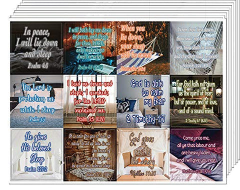 Bible Verses to Help You Sleep Stickers (20-Sheet) - Great Giftaway Stickers for Ministries