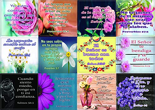 Spanish Christian Stickers for Women Series 2 (10-Sheet) - Spanish Stickers With Biblical Quote for Women
