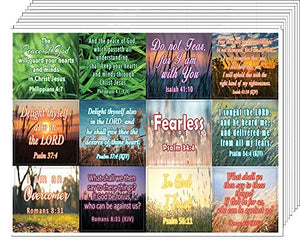 Bible Verses to Soothe Your Soul Stickers (20-Sheet) - Great Giftaway Stickers for Ministries