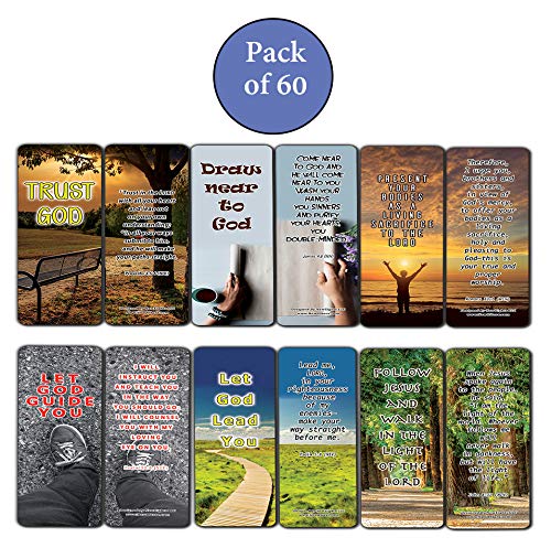 Bible Verses on Surrender to God Bookmarks (60-Pack) - Perfect Giftaway for Sunday School and Ministries