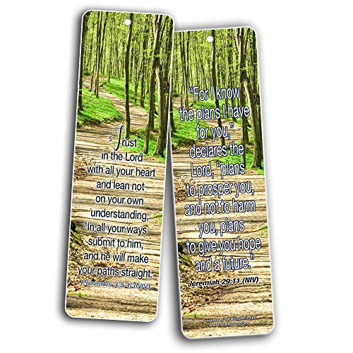 Most Highlighted Bible Scriptures Bookmarks Cards NIV Version (30-Pack) - Great Stocking Stuffers Gifts for Men Women - Church Supplies for Ministry Bulletin Cell Group Baptism Evangelism Christmas