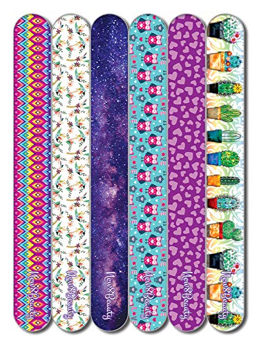 New8Beauty Emery Board Colorful (12-Pack) - Nail Spa Party Favors Supplies - Best Stocking Stuffers Gift for Girls Women Kids Mom Girlfriend - Manicure Pedicure