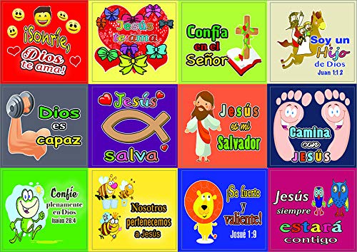 Spanish Smile God Loves You Stickers (10 Sheets) - Sunday School Giveaways for Kids and Children