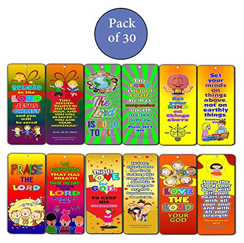 Great Memory Verses for Kids Bookmarks (30-Pack) - Handy Memory Verses for Kids Perfect for Children?s Ministries and Sunday Schools
