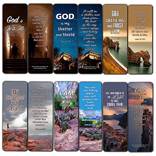 Christian Bookmarks Scriptures to Help You Survive The Storms of Life (60 Pack) - Coronavirus Protection Bible Promises - Perfect Giftaway for Sunday School Ministries Encouragement Gifts