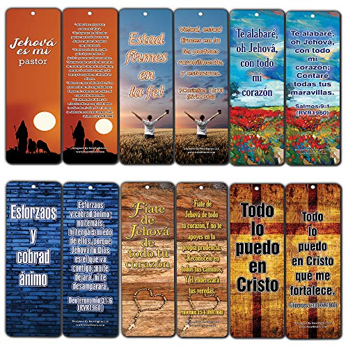 Spanish Popular Bible Verses (Be Strong & Courageous) Bookmarks (30-Pack) - Handy Compilation of Biblical Texts in Spanish Language