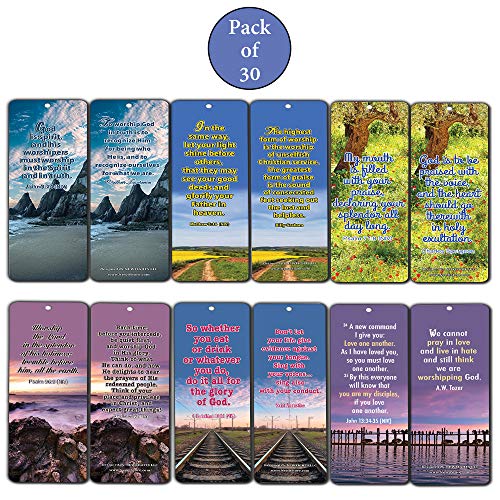 Worship Bible Verses Bookmarks (30-Pack)