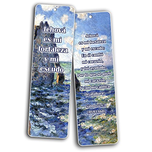 Spanish Christian Bookmarks Cards - Be Strong (30-Pack)- Jeremiah 29:11 Stocking Stuffers for Baptism, Youth Group, Cell Group, VBS Bible Study, Mission Trip - Best Church Supplies